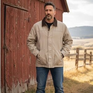 ORVIS Sporting Traditions Mens XXL Brown Corduroy Collar Barn.Chore jacket